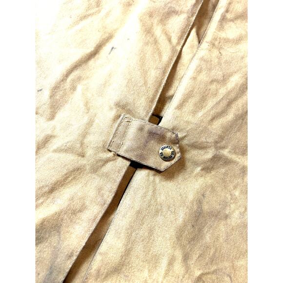 VTG CC Filson Tin Cloth Oil Waxed Duster Coat Mens Size 42 Brown W/ Wool Vest - Picture 6 of 10